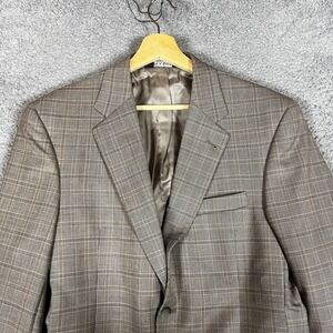 Jos A Bank Sport Coat Mens‎ 38 SH Grey Excellent Plaid Wool Blazer Office